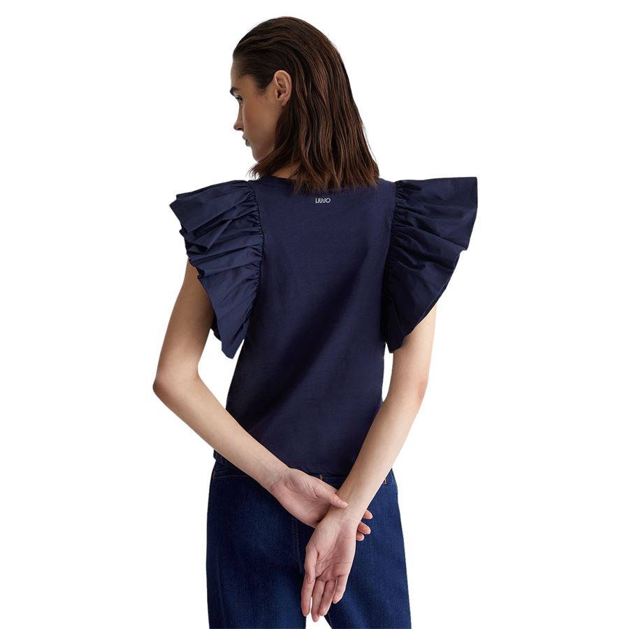 T-shirt in jersey e popeline Liu Jo | MA4417J6308N9383